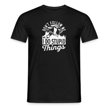Folgt mir nicht ich mache dumme Sachen Bergsteigen - Männer T-Shirt - Schwarz - Vorne - AI Model Male 178 light (178cm)