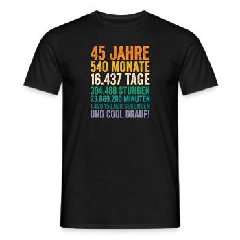 45 Jahre Fünfundvierzigster Geburtstag - Männer T-Shirt - Schwarz - Vorne - AI Model Male 178 light (178cm)