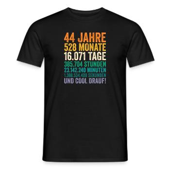 44 Jahre Vierundvierzigster Geburtstag - Männer T-Shirt - Schwarz - Vorne - AI Model Male 178 light (178cm)