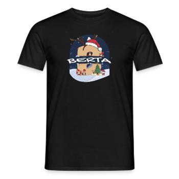 Toller Berta-Name mit Weihnachtsmütze im Weihnachtsthema - Männer T-Shirt - Schwarz - Vorne - AI Model Male 178 light (178cm)