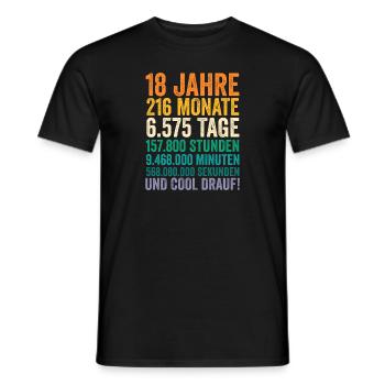18 Jahre Volljährig Achtzehnter Geburtstag - Männer T-Shirt - Schwarz - Vorne - AI Model Male 178 light (178cm)