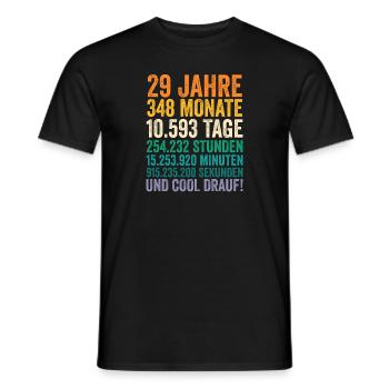 29 Jahre Neunundzwanzigster Geburtstag - Männer T-Shirt - Schwarz - Vorne - AI Model Male 178 light (178cm)