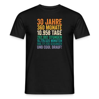 30 Jahre Dreißigster Geburtstag - Männer T-Shirt - Schwarz - Vorne - AI Model Male 178 light (178cm)