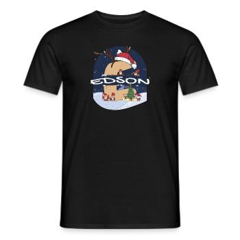 Awesome Edson Name w Santa Hat dans le thème de Noël - T-shirt homme - noir - Devant - AI Model Male 178 light (178cm)