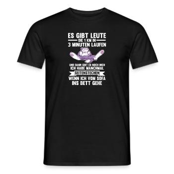 Katze Langschläfer Sportmuffel Morgenmuffel Lustig - Männer T-Shirt - Schwarz - Vorne - AI Model Male 178 light (178cm)
