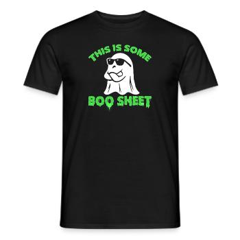 Halloween Boo Ghost Costume This is Some Boo Sheet - Men's T-Shirt - black - Front - AI Model Male 178 light (178cm)