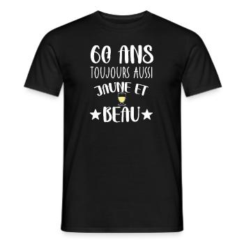 60 ans cadeau anniversaire homme humour beauf - T-shirt homme - noir - Devant - AI Model Male 178 light (178cm)