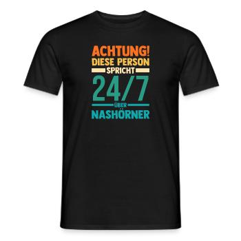 Nashorn - Männer T-Shirt - Schwarz - Vorne - AI Model Male 178 light (178cm)