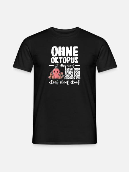 Tintenfisch Oktopus - Männer T-Shirt - Schwarz