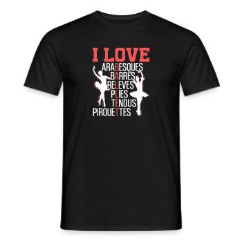 Arabesques Barres Releves Plies Tendus Pirouettes - T-shirt homme - noir - Devant - AI Model Male 178 light (178cm)