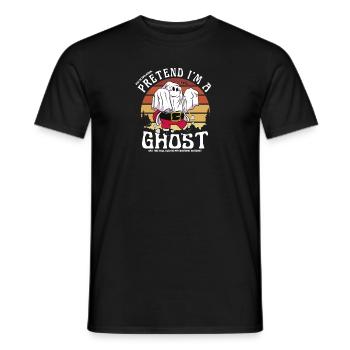 Due to Inflation, Pretend I'm a Ghost. Halloween - Men's T-Shirt - black - Front - AI Model Male 178 light (178cm)