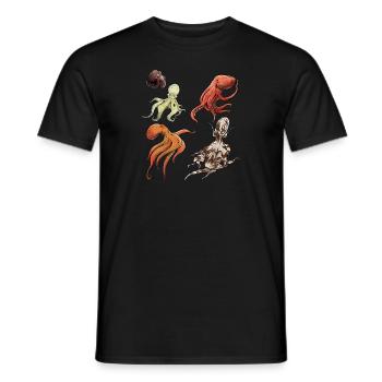 À la découverte d’espèces fascinantes de poulpes - T-shirt homme - noir - Devant - AI Model Male 178 light (178cm)