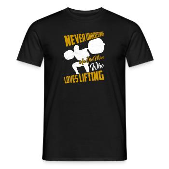 Never Underestimate An Old Man Who Loves Lifting T - Männer T-Shirt - Schwarz - Vorne - AI Model Male 178 light (178cm)
