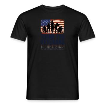Patriotique MERCI AUX ANCIENS COMBATTANTS et aux soldats - T-shirt homme - noir - Devant - AI Model Male 178 light (178cm)