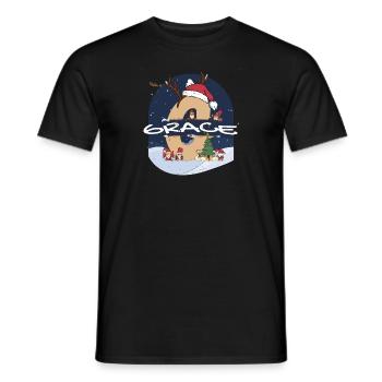 Nom de grâce génial w chapeau de père Noël dans le thème de Noël - T-shirt homme - noir - Devant - AI Model Male 178 light (178cm)