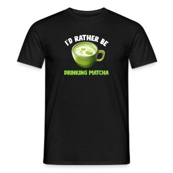 Matcha Tee Latte Liebhaber für grünen Tee Lustiger Matcha - Männer T-Shirt - Schwarz - Vorne - AI Model Male 178 light (178cm)