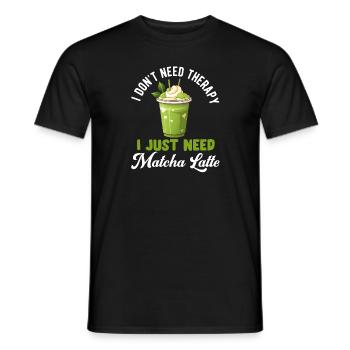 Matcha Tee Latte Liebhaber für grünen Tee Lustiger Matcha - Männer T-Shirt - Schwarz - Vorne - AI Model Male 178 light (178cm)