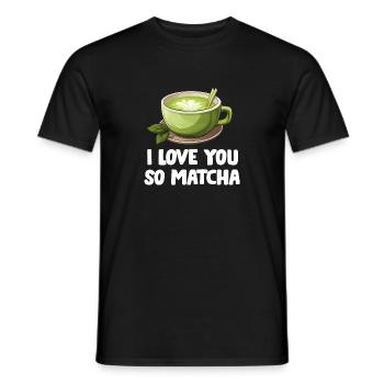 Matcha Tee Latte Liebhaber für grünen Tee Lustiger Matcha - Männer T-Shirt - Schwarz - Vorne - AI Model Male 178 light (178cm)