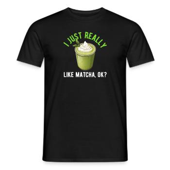 Matcha Tee Latte Liebhaber für grünen Tee Lustiger Matcha - Männer T-Shirt - Schwarz - Vorne - AI Model Male 178 light (178cm)