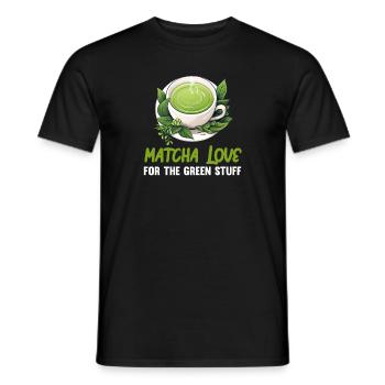 Matcha Tee Latte Liebhaber für grünen Tee Lustiger Matcha - Männer T-Shirt - Schwarz - Vorne - AI Model Male 178 light (178cm)