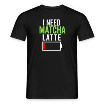 Matcha Tee Latte Liebhaber für grünen Tee Lustiger Matcha - Männer T-Shirt - Schwarz - Vorne - AI Model Male 178 light (178cm)