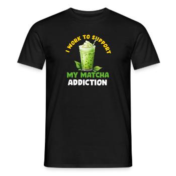 Matcha Tee Latte Liebhaber für grünen Tee Lustiger Matcha - Männer T-Shirt - Schwarz - Vorne - AI Model Male 178 light (178cm)