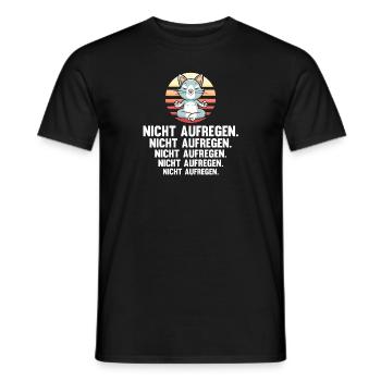 Katze Yoga Meditieren Nicht Aufregen - Männer T-Shirt - Schwarz - Vorne - AI Model Male 178 light (178cm)