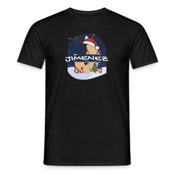 Impressionnant Jimenez nom w chapeau de père Noël dans le thème de Noël - T-shirt homme - noir - Devant - AI Model Male 178 light (178cm)