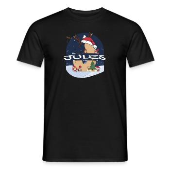 Toller Jules Name mit Weihnachtsmütze im Weihnachtsthema - Männer T-Shirt - Schwarz - Vorne - AI Model Male 178 light (178cm)