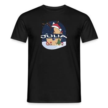 Toller Julia-Name mit Weihnachtsmütze im Weihnachtsthema - Männer T-Shirt - Schwarz - Vorne - AI Model Male 178 light (178cm)