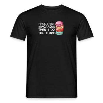 Macarons Kekse Bäcker Französisches Dessert Lustig - Männer T-Shirt - Schwarz - Vorne - AI Model Male 178 light (178cm)