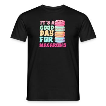 Macarons Kekse Bäcker Französisches Dessert Lustig - Männer T-Shirt - Schwarz - Vorne - AI Model Male 178 light (178cm)