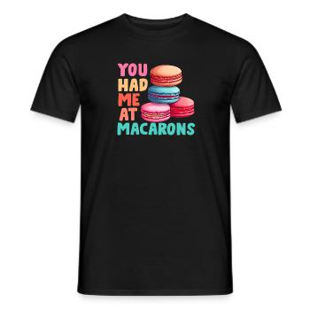 Macarons Kekse Bäcker Französisches Dessert Lustig - Männer T-Shirt - Schwarz - Vorne - AI Model Male 178 light (178cm)