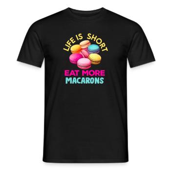 Macarons Cookies Baker French Dessert Funny - Men's T-Shirt - black - Front - AI Model Male 178 light (178cm)