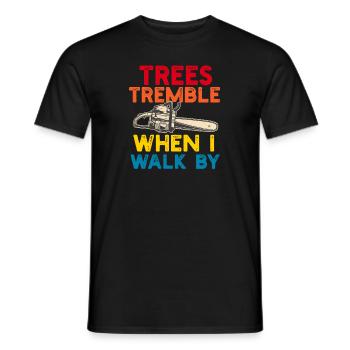 Arborist Tree Surgeon Woodworker Funny Logger - Men's T-Shirt - black - Front - AI Model Male 178 light (178cm)