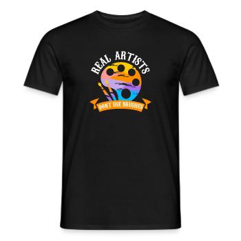 Les vrais artistes n’utilisent pas de pinceaux - T-shirt homme - noir - Devant - AI Model Male 178 light (178cm)