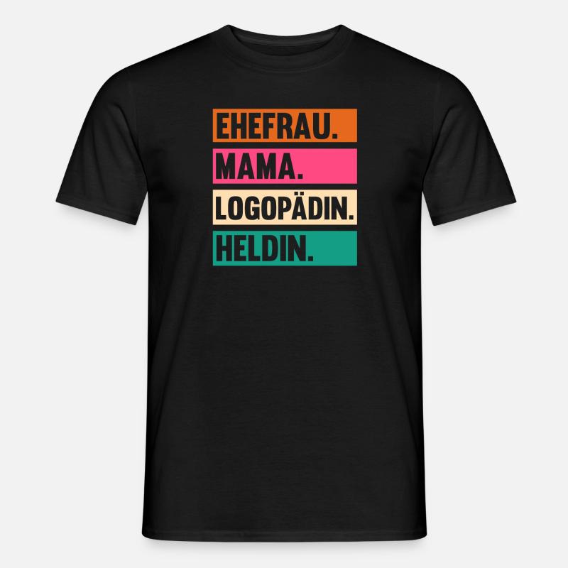 Mama Mutter Logopädie Logopädin - Männer T-Shirt - Schwarz
