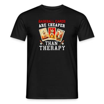 Baseball Card Collector Funny Collecting Baseball - Men's T-Shirt - black - Front - AI Model Male 178 light (178cm)