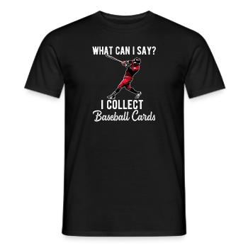 Baseball Card Collector Funny Collecting Baseball - Men's T-Shirt - black - Front - AI Model Male 178 light (178cm)