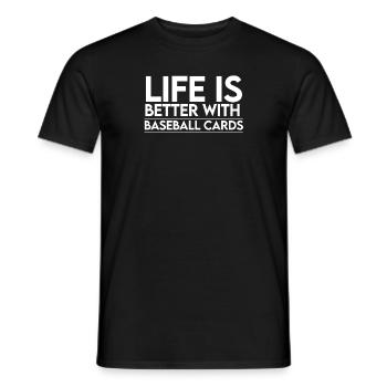 Baseball Card Collector Funny Collecting Baseball - Men's T-Shirt - black - Front - AI Model Male 178 light (178cm)