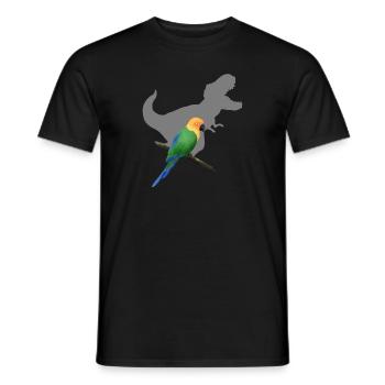 T-Rex shadow parrot - Men's T-Shirt - black - Front - AI Model Male 178 light (178cm)