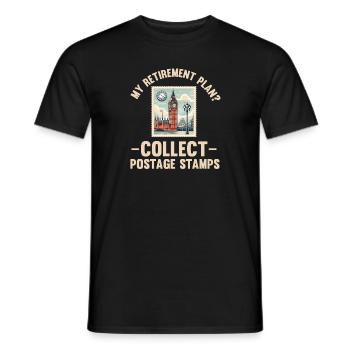 Timbre Collectionneur Affranchissement Estampillage Philatéliste Hommes - T-shirt homme - noir - Devant - AI Model Male 178 light (178cm)