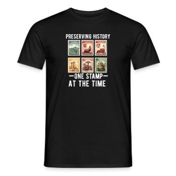 Timbre Collectionneur Affranchissement Estampillage Philatéliste Hommes - T-shirt homme - noir - Devant - AI Model Male 178 light (178cm)