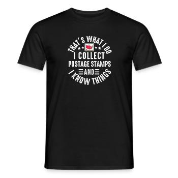 Timbre Collectionneur Affranchissement Estampillage Philatéliste Hommes - T-shirt homme - noir - Devant - AI Model Male 178 light (178cm)