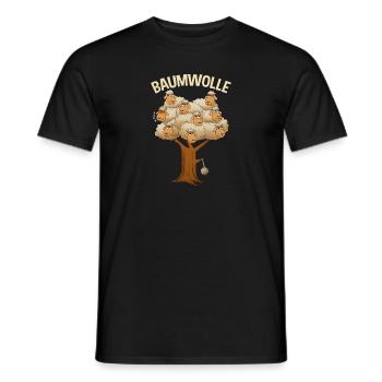 Schafe Landwirt Carton Schafwolle Baumwolle - Männer T-Shirt - Schwarz - Vorne - AI Model Male 178 light (178cm)