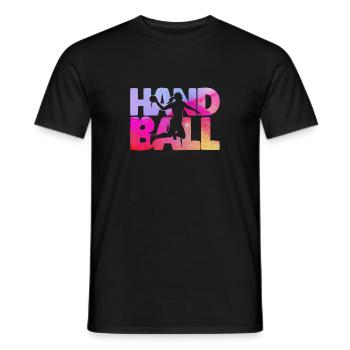 Sports d’intérieur Handball Joueur de handball Club Handball - T-shirt homme - noir - Devant - AI Model Male 178 light (178cm)
