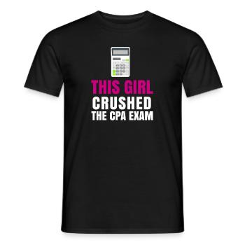 Passed CPA Exam For Certified Accountant Funny - Men's T-Shirt - black - Front - AI Model Male 178 light (178cm)