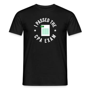 Passed CPA Exam For Certified Accountant Funny - Men's T-Shirt - black - Front - AI Model Male 178 light (178cm)