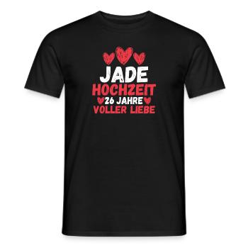 Ehe Jadehochzeit 26 Jahre Verheiratet Hochzeitstag - Männer T-Shirt - Schwarz - Vorne - AI Model Male 178 light (178cm)