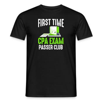 Passed CPA Exam For Certified Accountant Funny - Men's T-Shirt - black - Front - AI Model Male 178 light (178cm)